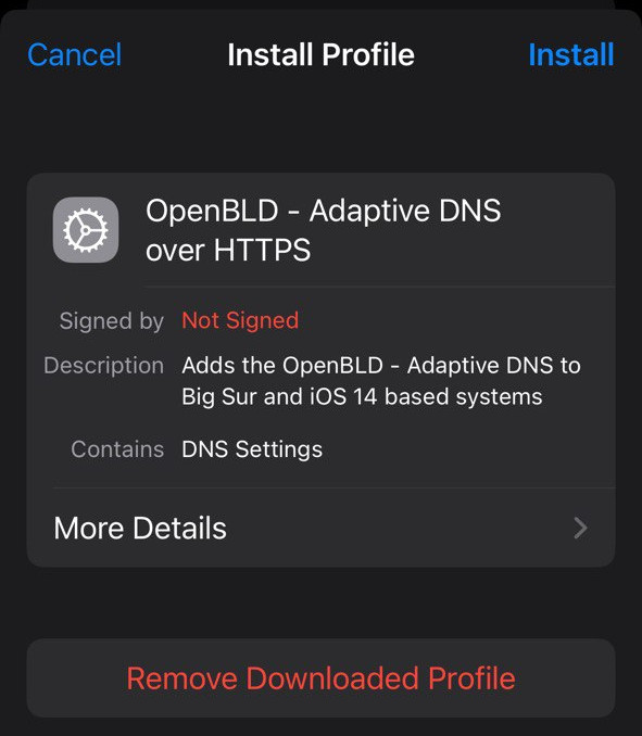 Install OpenBLD profile
